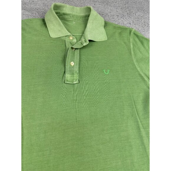 True Religion Mens Sportswear Spring 2013 Embroidery Pique Polo Shirt Green - Picture 4 of 11